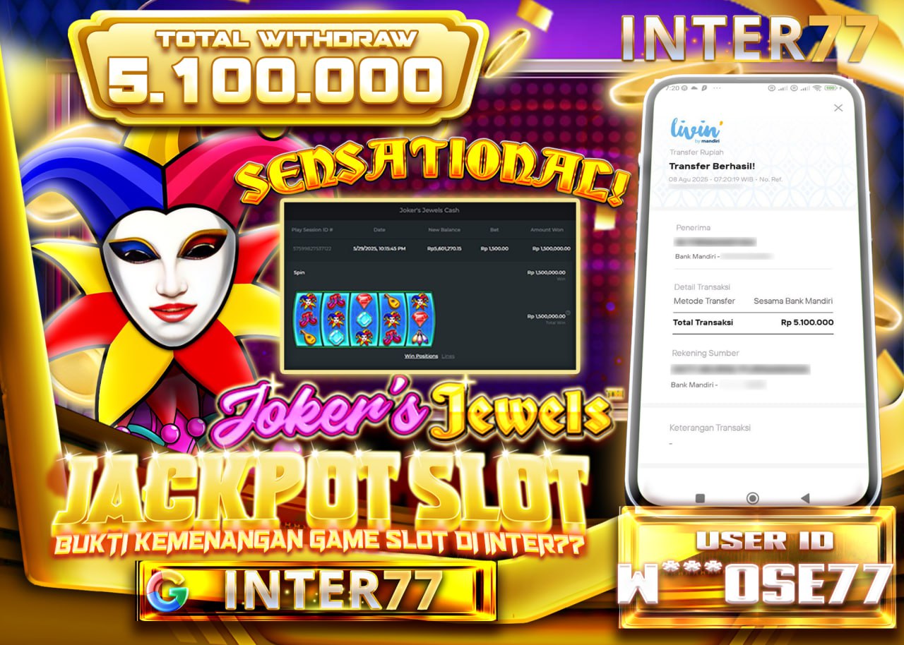W***OSE77 JACKPOT SLOT JOKER JEWEL'S Rp.5.100.000 - LUNAS