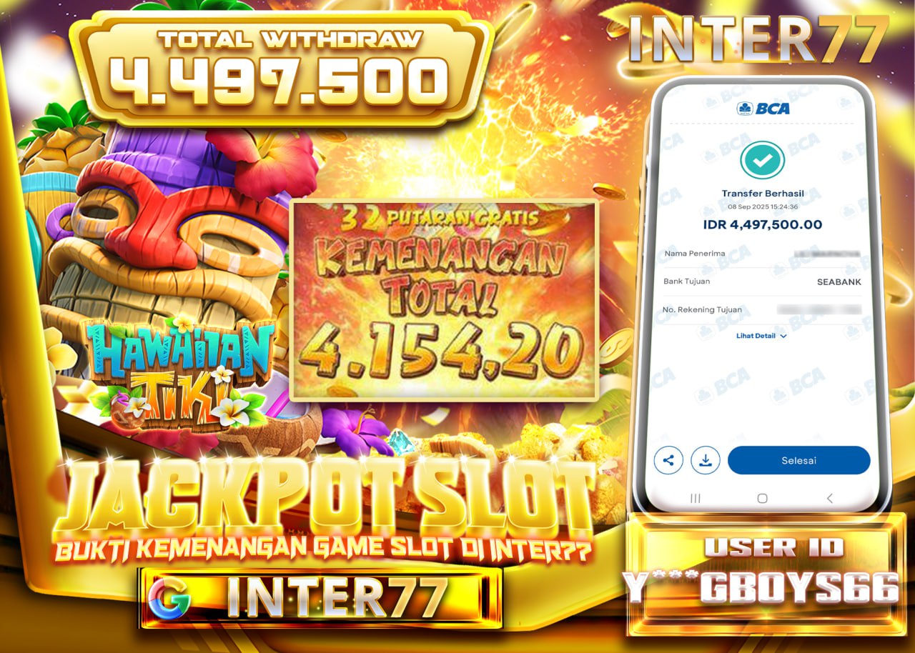 Y***GBOYS66 JACKPOT HAWAIAN Rp.4.497.500 - LUNAS