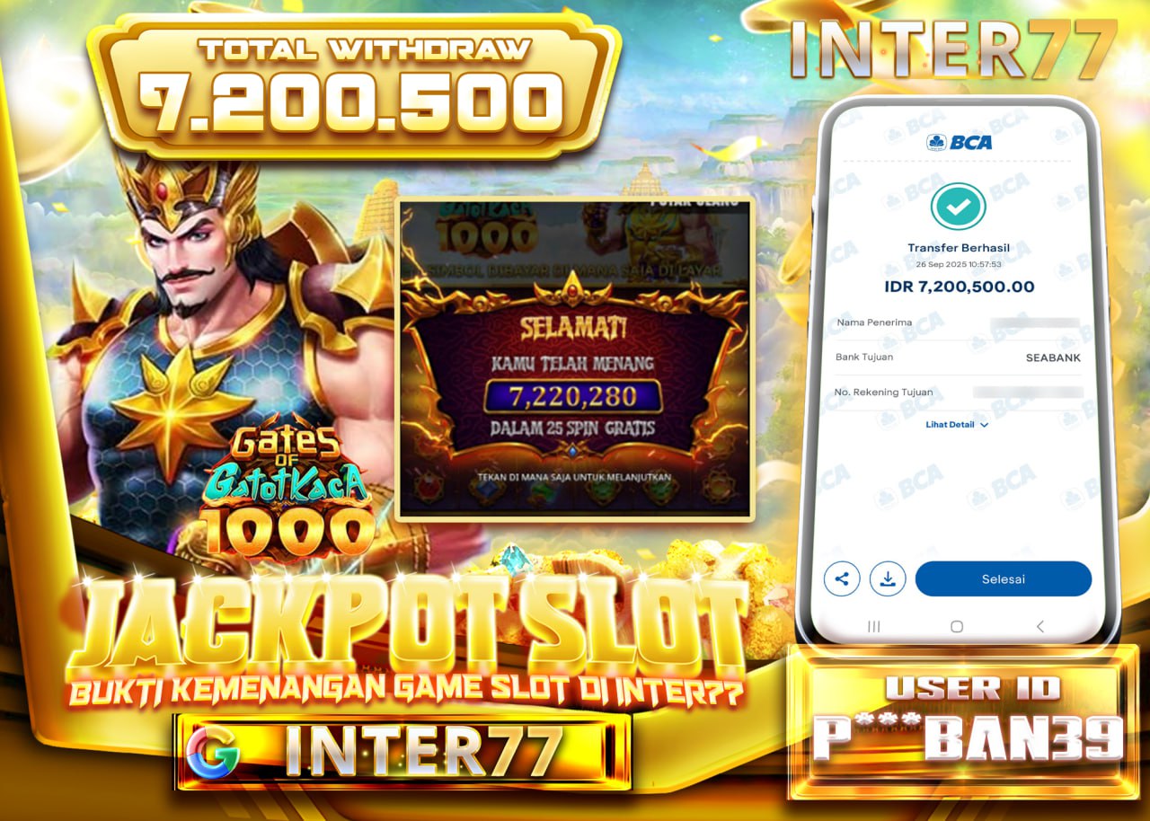 P***BAN39 JACKPOT GATES OF GATOT KACA 1000 Rp 7.200.500 - LUNAS
