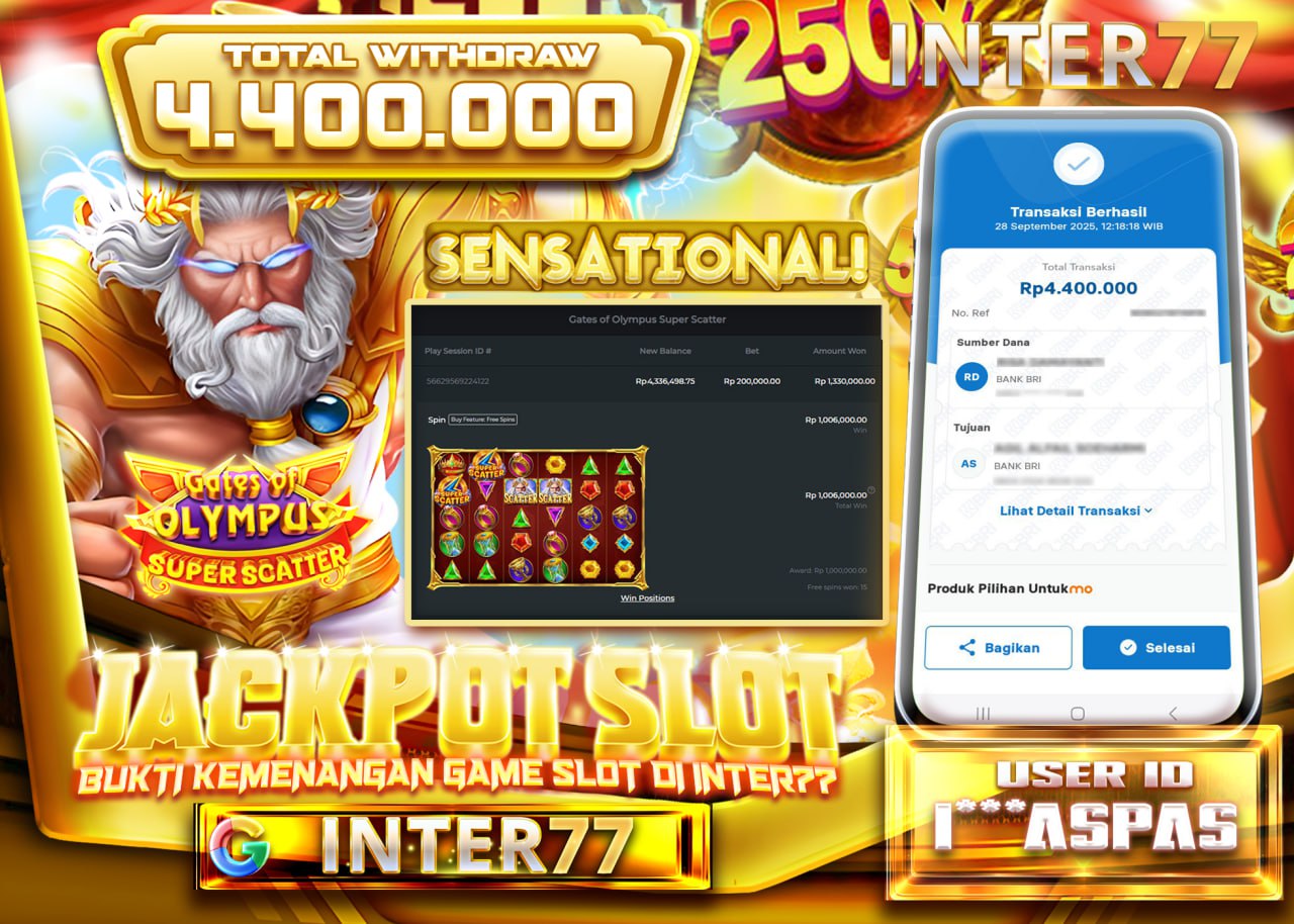 I***ASPAS JACKPOT GATE OF OLYMPUS SUPER SCATTER Rp 4.400.000 - LUNAS